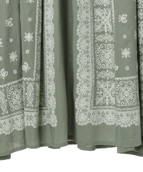 CRAFT STANDARD BOUTIQUE(クラフトスタンダードブティック)の「【追加】パネル柄ウエスト切り替えボリュームワンピース ◆(ワンピース・レディース・チャコールグレー/ブルー/ライトベージュ/ライトグリーン・FREE)」の9枚目の写真