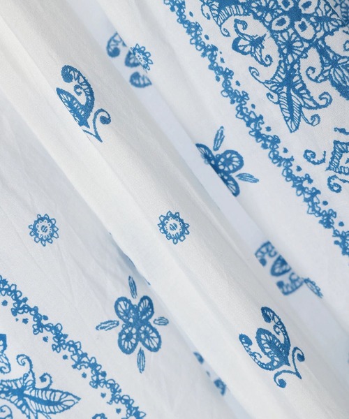 CRAFT STANDARD BOUTIQUE(クラフトスタンダードブティック)の「【追加】パネル柄ウエスト切り替えボリュームワンピース ◆(ワンピース・レディース・チャコールグレー/ブルー/ライトベージュ/ライトグリーン・FREE)」の11枚目の写真