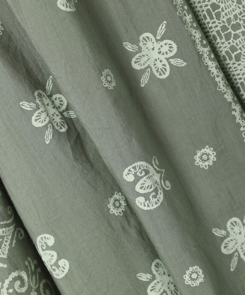 CRAFT STANDARD BOUTIQUE(クラフトスタンダードブティック)の「【追加】パネル柄ウエスト切り替えボリュームワンピース ◆(ワンピース・レディース・チャコールグレー/ブルー/ライトベージュ/ライトグリーン・FREE)」の12枚目の写真