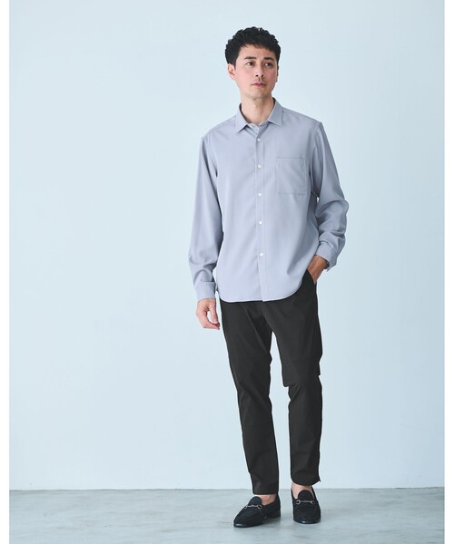 green label relaxing(グリーンレーベルリラクシング)の「【WEB限定】JUST fit ソフトドレープ 長袖 シャツ(シャツ/ブラウス・メンズ・ライトグレー/ダークグレー/ネイビー/オフホワイト・M/S/L/XL)」の10枚目の写真