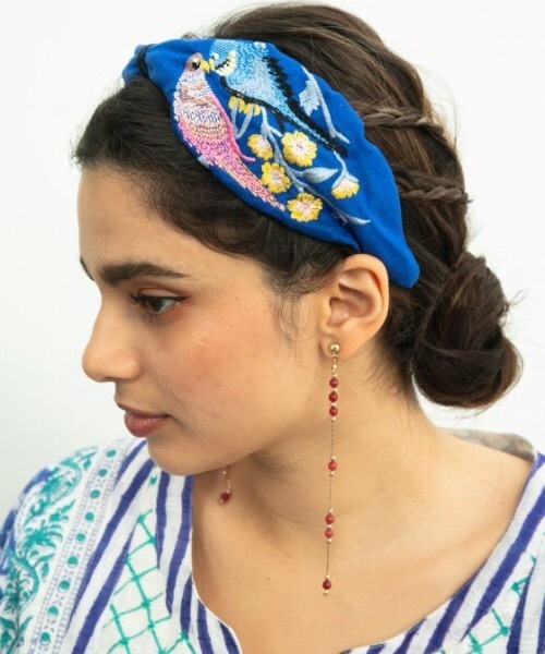 チャイハネ（チャイハネ）の「【チャイハネ】バード刺繍カチューシャ（カチューシャ・レディース・ブルー・FREE）」の4枚目の写真