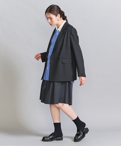 BEAUTY&YOUTH UNITED ARROWS（ビューティーアンドユースユナイテッドアローズ）の「ギャザーフレア ミドルスカート（スカート・レディース・ネイビー/グレー・FREE）」の5枚目の写真