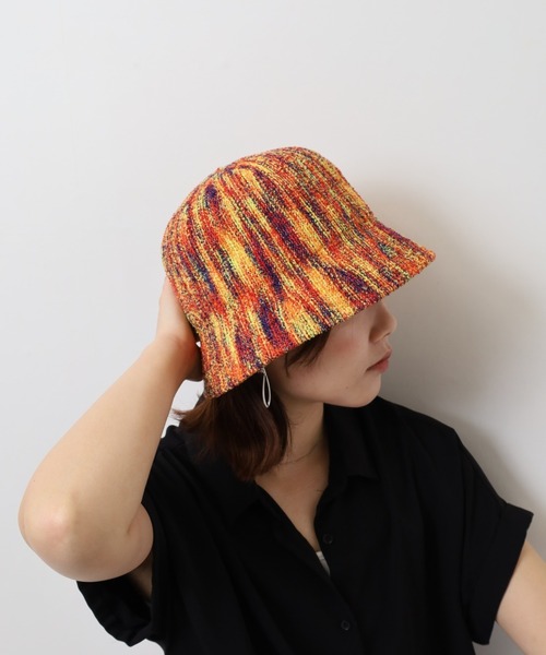 Sense of Grace（センスオブグレース）の「マルチカラー　ニットサーモバケットハット（ハット・レディース・ブラック/ネイビー/オレンジ/イエロー・FREE）」の4枚目の写真