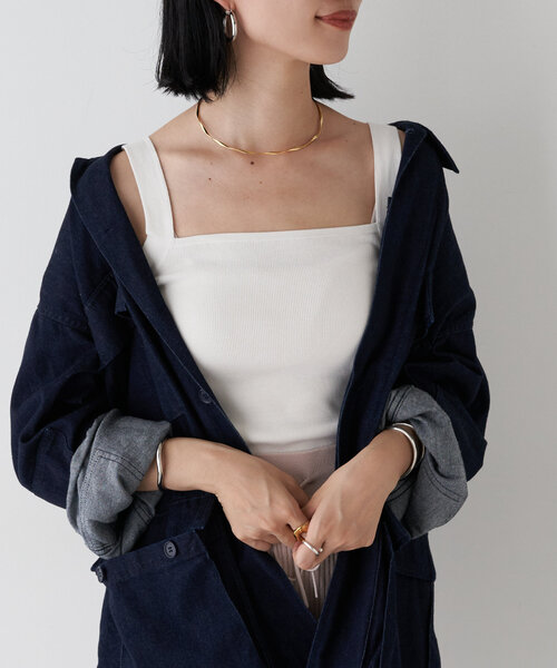 SHENERY（シーナリー）の「【名品インナー】総針ニットキャミソール（キャミソール・レディース・オフホワイト/ブラック/ベージュ・FREE）」の4枚目の写真