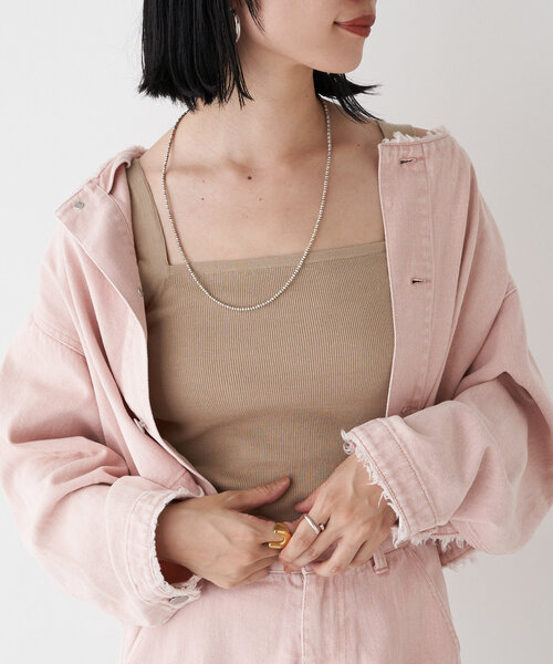 「SHENERY」 キャミソールニット FREE ブラウン レディース SLY（スライ）の「THIN STRAP KNIT CAMI ニット キャミソール