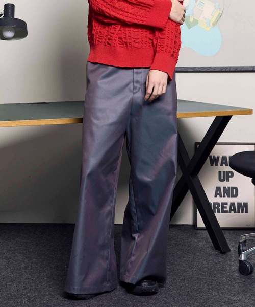 MAISON SPECIAL（メゾンスペシャル）の「《UNISEX》120/2/2 Suvin Cotton Gabardine Buggy Wide Pants/スビンコットンギャバジンバギーワイドパンツ【MAISON SPECIAL/メゾンスペシャル】（その他パンツ・メンズ・チャコールグレー/ブラック/ブルー/ダークブルー・2/1/0）」の3枚目の写真