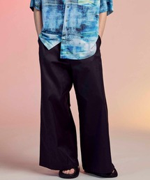 Stripe line wide straight pants / ストライプサイドラインストレート