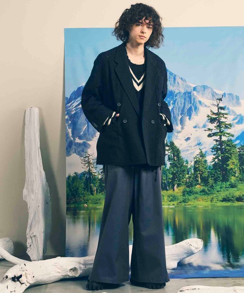 MAISON SPECIAL（メゾンスペシャル）の「《UNISEX》120/2/2 Suvin Cotton Gabardine Wide Pants/スビンコットンギャバジンワイドパンツ【MAISON SPECIAL/メゾンスペシャル】（その他パンツ・メンズ・チャコールグレー/ブラック/ブルー/ダークブルー・2/1/0）」の6枚目の写真