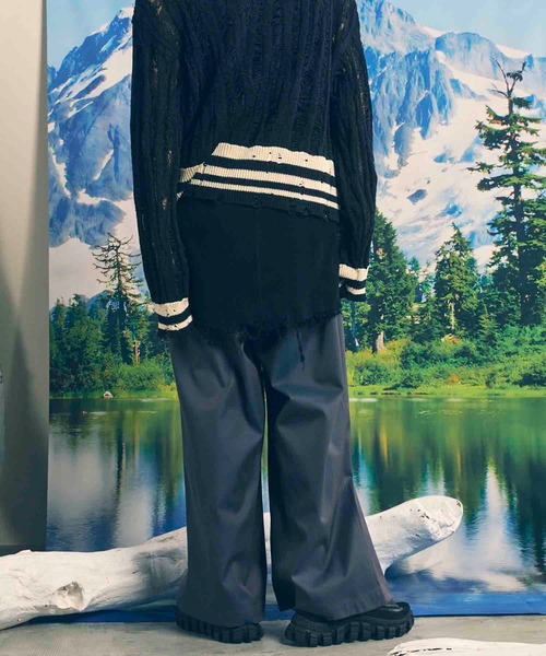 MAISON SPECIAL（メゾンスペシャル）の「《UNISEX》120/2/2 Suvin Cotton Gabardine Wide Pants/スビンコットンギャバジンワイドパンツ【MAISON SPECIAL/メゾンスペシャル】（その他パンツ・メンズ・チャコールグレー/ブラック/ブルー/ダークブルー・2/1/0）」の13枚目の写真