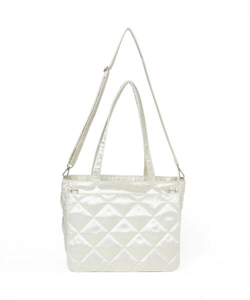 WEGO（ウィゴー）の「WEGO/ときめき魔法フラップ痛バッグ【Sサイズ】（トートバッグ・レディース・シルバー/ワイン/ピンク/ネイビー/ホワイト/サックスブルー/ブラック・FREE）」の2枚目の写真