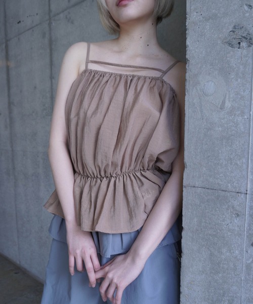 G.V.G.V.(ジーヴィージーヴィー)の「GATHERING CAMI TOP(キャミソール・レディース・ブラック/ブラウン・ONE SIZE)」の10枚目の写真