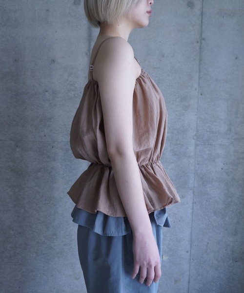 G.V.G.V.(ジーヴィージーヴィー)の「GATHERING CAMI TOP(キャミソール・レディース・ブラック/ブラウン・ONE SIZE)」の3枚目の写真