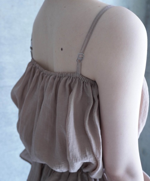 G.V.G.V.(ジーヴィージーヴィー)の「GATHERING CAMI TOP(キャミソール・レディース・ブラック/ブラウン・ONE SIZE)」の6枚目の写真
