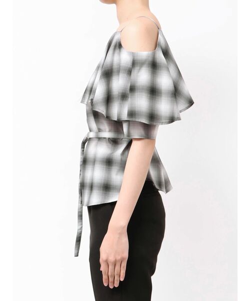 LAGUNAMOON（ラグナムーン）の「オンブレチェックオフショルダーブラウス（シャツ/ブラウス・レディース・ブラック/ベージュ/ピンク・FREE）」の11枚目の写真