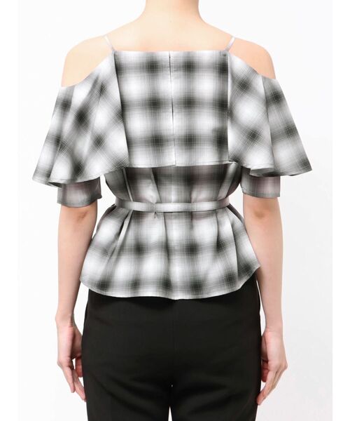 LAGUNAMOON（ラグナムーン）の「オンブレチェックオフショルダーブラウス（シャツ/ブラウス・レディース・ブラック/ベージュ/ピンク・FREE）」の12枚目の写真