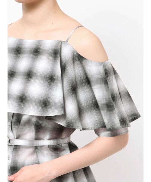 LAGUNAMOON（ラグナムーン）の「オンブレチェックオフショルダーブラウス（シャツ/ブラウス・レディース・ブラック/ベージュ/ピンク・FREE）」の14枚目の写真