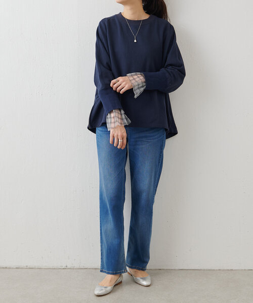 新品 BEARDSLEY 袖口チュールカットソー ¥17,600 袖口フリルトレーナー （カットソー）｜BEARDSLEY / ビアズリー