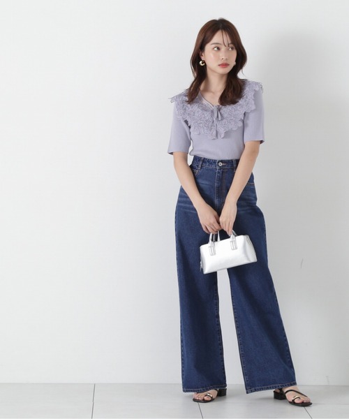 PROPORTION BODY DRESSING(プロポーションボディドレッシング)の「ケープ風レース付きニット / 1215170309(ニット/セーター・レディース・ブルー/ホワイト系その他/ダークグレー・FREE)」の19枚目の写真
