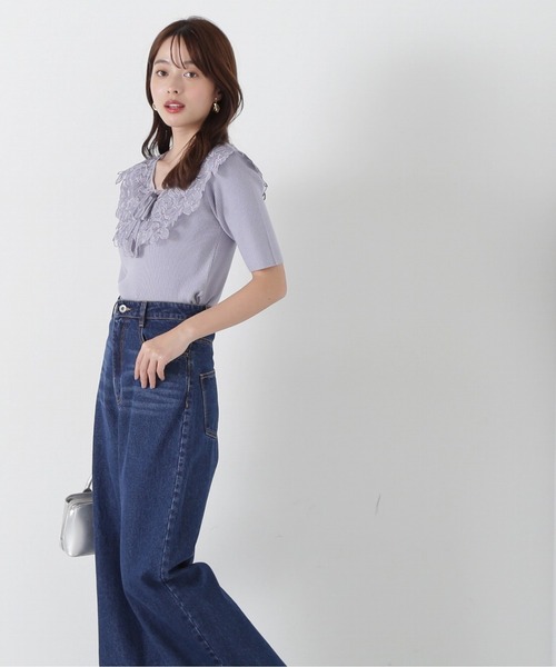 PROPORTION BODY DRESSING(プロポーションボディドレッシング)の「ケープ風レース付きニット / 1215170309(ニット/セーター・レディース・ブルー/ホワイト系その他/ダークグレー・FREE)」の21枚目の写真
