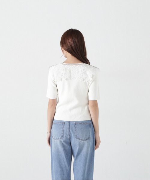 PROPORTION BODY DRESSING(プロポーションボディドレッシング)の「ケープ風レース付きニット / 1215170309(ニット/セーター・レディース・ブルー/ホワイト系その他/ダークグレー・FREE)」の10枚目の写真