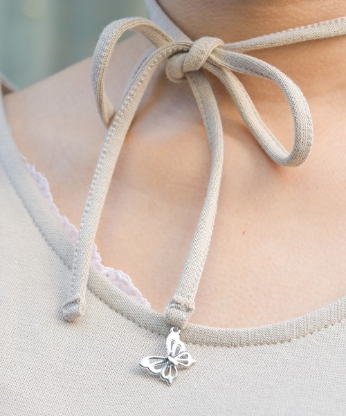 axes femme（アクシーズファム）の「チョーカー付コルセット風プルオーバー（Tシャツ/カットソー・レディース・チャコール/ベージュ/ブラック・FREE）」の8枚目の写真