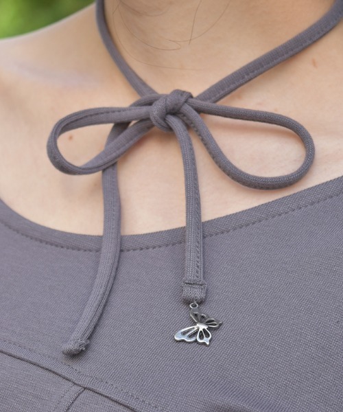 axes femme（アクシーズファム）の「チョーカー付コルセット風プルオーバー（Tシャツ/カットソー・レディース・チャコール/ベージュ/ブラック・FREE）」の9枚目の写真