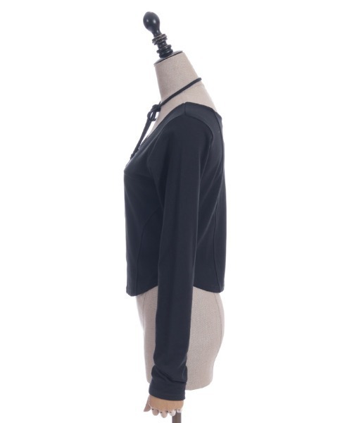 axes femme（アクシーズファム）の「チョーカー付コルセット風プルオーバー（Tシャツ/カットソー・レディース・チャコール/ベージュ/ブラック・FREE）」の12枚目の写真