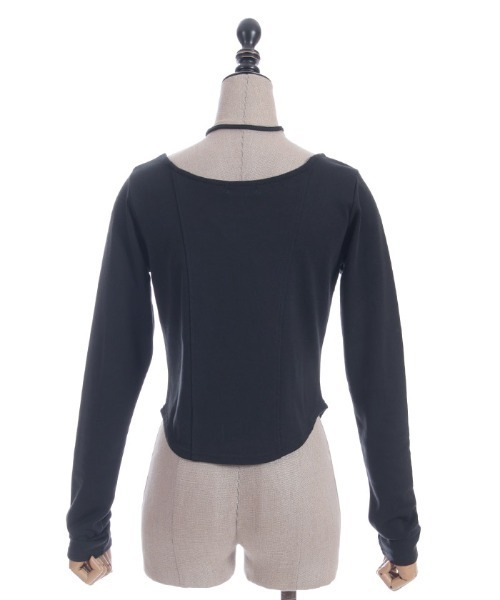 axes femme（アクシーズファム）の「チョーカー付コルセット風プルオーバー（Tシャツ/カットソー・レディース・チャコール/ベージュ/ブラック・FREE）」の13枚目の写真