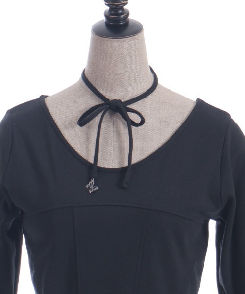 axes femme（アクシーズファム）の「チョーカー付コルセット風プルオーバー（Tシャツ/カットソー・レディース・チャコール/ベージュ/ブラック・FREE）」の14枚目の写真