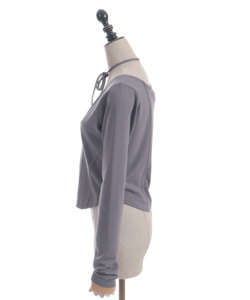 axes femme（アクシーズファム）の「チョーカー付コルセット風プルオーバー（Tシャツ/カットソー・レディース・チャコール/ベージュ/ブラック・FREE）」の21枚目の写真