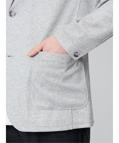 TAKA-Q（タカキュー）の「【ウォッシャブル】タカキュー ドビーメッシュ 2ボタン ジャケット（カーディガン/ボレロ・メンズ・ブルー/ネイビー/ライトグレー・MEDIUM/LARGE/X-LARGE）」の12枚目の写真