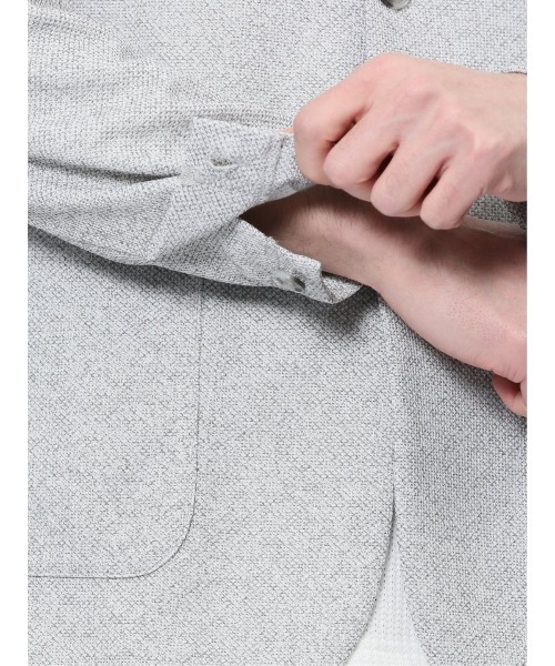 TAKA-Q（タカキュー）の「【ウォッシャブル】タカキュー ドビーメッシュ 2ボタン ジャケット（カーディガン/ボレロ・メンズ・ブルー/ネイビー/ライトグレー・MEDIUM/LARGE/X-LARGE）」の13枚目の写真