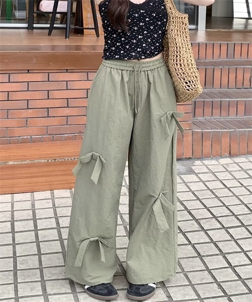 Dream garden(ドリームガーデン)の「リボンデザイン2WAYパンツ(その他パンツ・レディース・ブラック/ホワイト/カーキ/グレー・S/M/L/XL/3XL/2XL)」の4枚目の写真