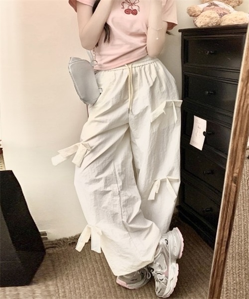 Dream garden(ドリームガーデン)の「リボンデザイン2WAYパンツ(その他パンツ・レディース・ブラック/ホワイト/カーキ/グレー・S/M/L/XL/3XL/2XL)」の10枚目の写真