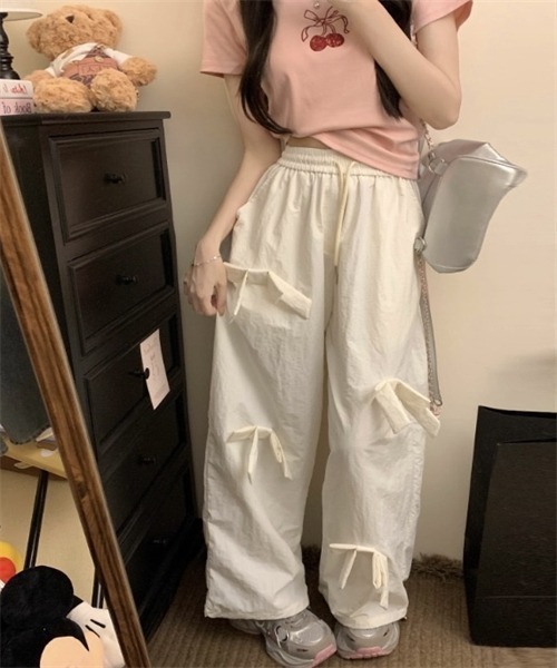 Dream garden(ドリームガーデン)の「リボンデザイン2WAYパンツ(その他パンツ・レディース・ブラック/ホワイト/カーキ/グレー・S/M/L/XL/3XL/2XL)」の7枚目の写真
