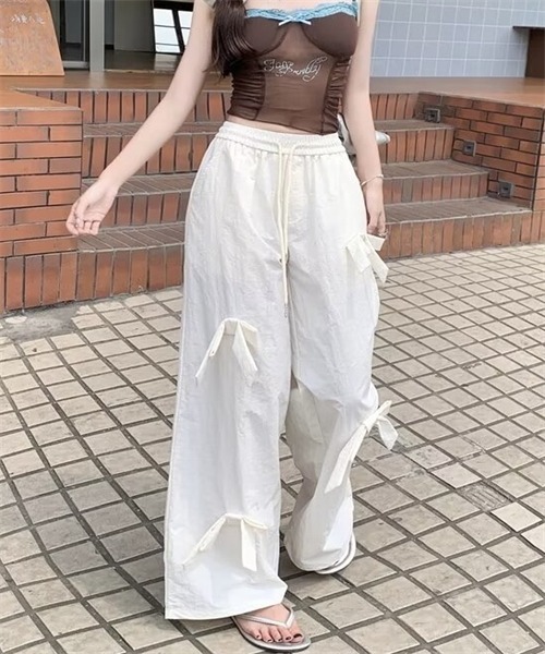 Dream garden(ドリームガーデン)の「リボンデザイン2WAYパンツ(その他パンツ・レディース・ブラック/ホワイト/カーキ/グレー・S/M/L/XL/3XL/2XL)」の12枚目の写真