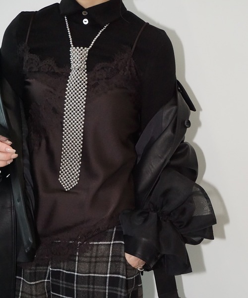 chuclla（チュクラ）の「メタルビーズ タイネックレス cha25s008（ネックレス・レディース・ゴールド/シルバー・FREE）」の3枚目の写真