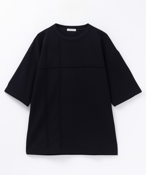 URBAN COLLECTION(アーバンコレクション)の「URBANCOLECTION AIR Smoosy カットジョーゼット ピンタックテーパードTシャツ(Tシャツ/カットソー・メンズ・ブラック/グレイッシュベージュ・S/M/L/XL)」の1枚目の写真