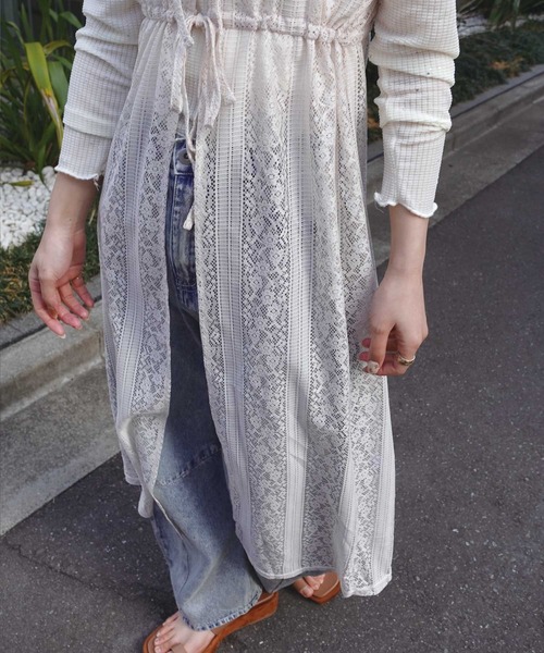 CORNERS（コーナーズ）の「レースキャミワンピース（ワンピース・レディース・ブラック/オフホワイト/ライトベージュ/ブルー・M）」の15枚目の写真