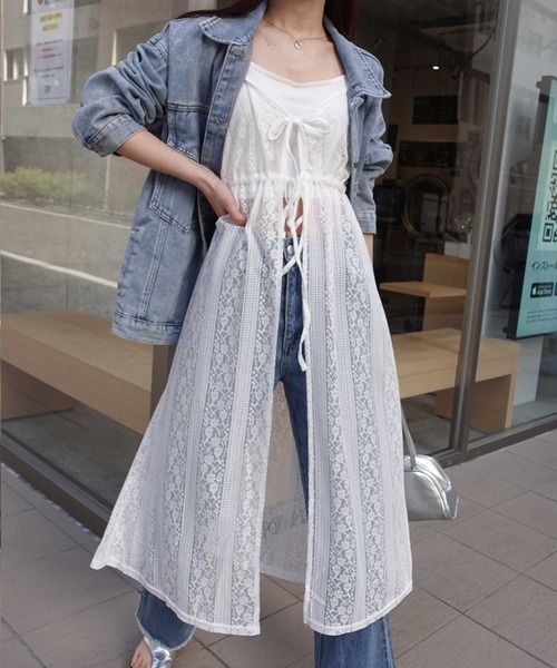 CORNERS（コーナーズ）の「レースキャミワンピース（ワンピース・レディース・ブラック/オフホワイト/ライトベージュ/ブルー・M）」の21枚目の写真