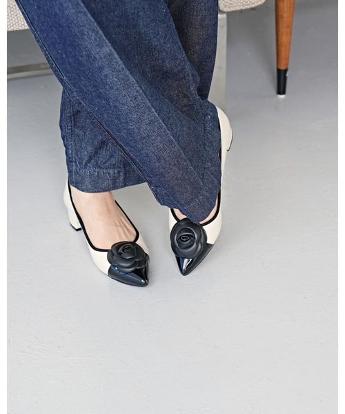 フラワーコサージュ 3cmパンプス（パンプス）｜Emma Francis（エマ