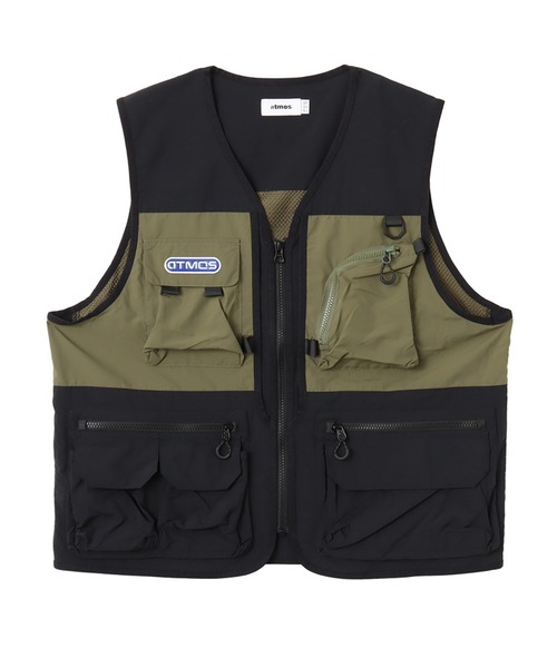 atmos(アトモス)の「atmos Utility Vest / アトモス ユーティリティ ベスト(ベスト・メンズ・ブラック/ベージュ・M/L/XL)」の1枚目の写真