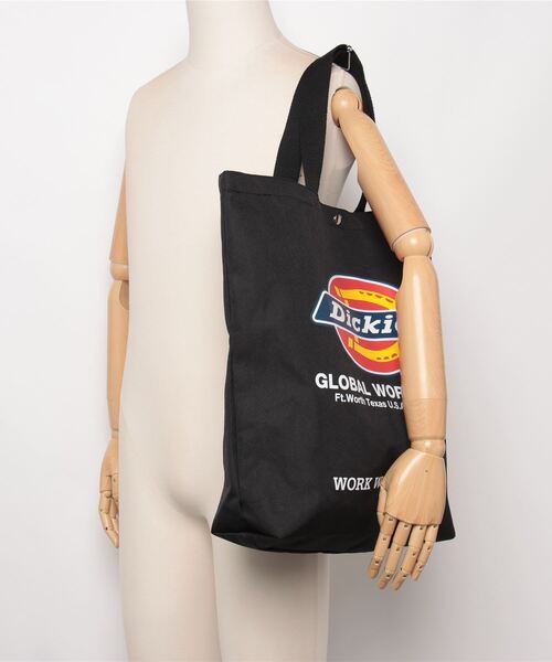 Dickies（ディッキーズ）の「Dickies / DK LOGO PRINT TOTE BAG / 80976400（トートバッグ・レディース・ワインレッド/グリーン/ネイビー/ブラック・ONESIZE）」の8枚目の写真