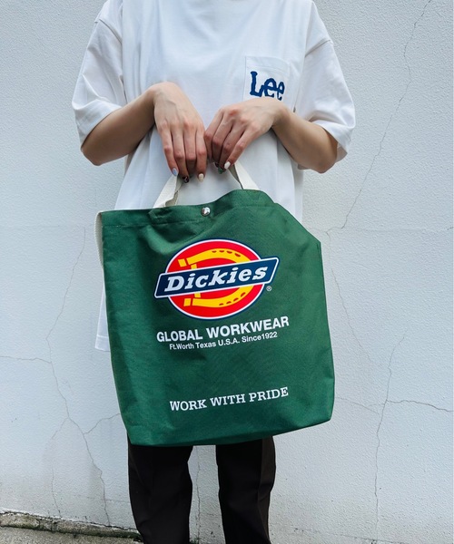 Dickies（ディッキーズ）の「Dickies / DK LOGO PRINT TOTE BAG / 80976400（トートバッグ・レディース・ワインレッド/グリーン/ネイビー/ブラック・ONESIZE）」の3枚目の写真