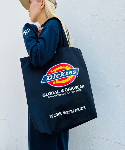 Dickies（ディッキーズ）の「Dickies / DK LOGO PRINT TOTE BAG / 80976400（トートバッグ・レディース・ワインレッド/グリーン/ネイビー/ブラック・ONESIZE）」の2枚目の写真