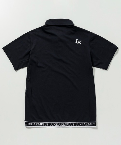 LUXEAKMPLUS(リュクスエイケイエムプラス)の「LUXEAKMPLUS(リュクスエイケイエムプラス)ゴルフ ヘムロゴ 半袖ポロシャツ(吸水速乾 / UVカット)(ポロシャツ・メンズ・カーキ/ホワイト/ブラック・S/M/L/XL/XXL)」の6枚目の写真