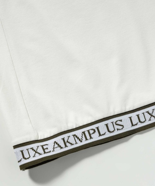 LUXEAKMPLUS(リュクスエイケイエムプラス)の「LUXEAKMPLUS(リュクスエイケイエムプラス)ゴルフ ヘムロゴ 半袖ポロシャツ(吸水速乾 / UVカット)(ポロシャツ・メンズ・カーキ/ホワイト/ブラック・S/M/L/XL/XXL)」の8枚目の写真