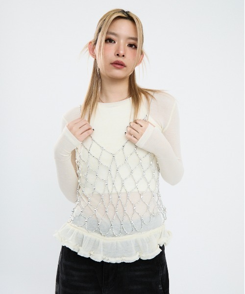 Clum(クルム)の「裾フリルシアーカットソー(Tシャツ/カットソー・レディース・キナリ/グレー/ブラウン・SMALL/MEDIUM)」の16枚目の写真