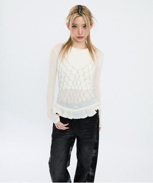 Clum(クルム)の「裾フリルシアーカットソー(Tシャツ/カットソー・レディース・キナリ/グレー/ブラウン・SMALL/MEDIUM)」の15枚目の写真