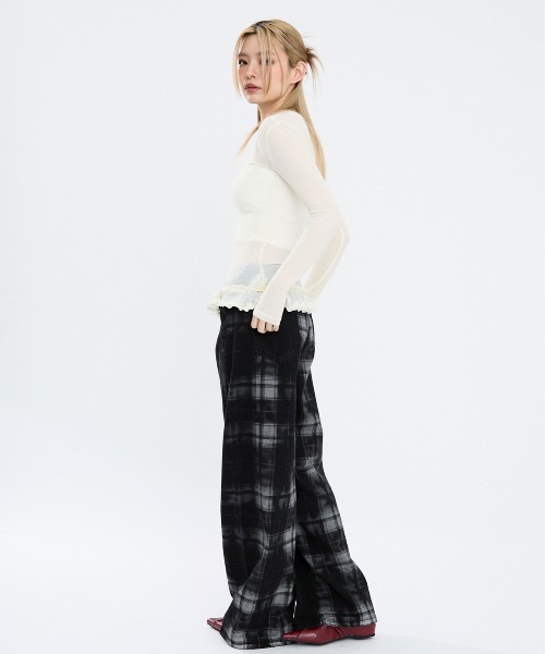 Clum(クルム)の「裾フリルシアーカットソー(Tシャツ/カットソー・レディース・キナリ/グレー/ブラウン・SMALL/MEDIUM)」の13枚目の写真